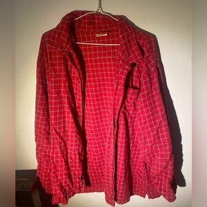 CALVIN KLEIN red plaid button up shirt